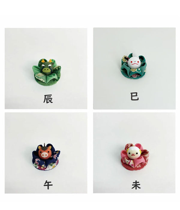 【受注生産品】つまみ細工 -干支/セット つまみ花の手のり細工シリーズ-