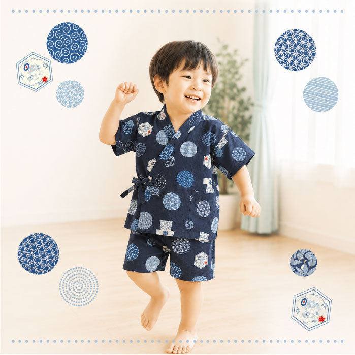 こども甚平 -伝統紋様・水玉柄-