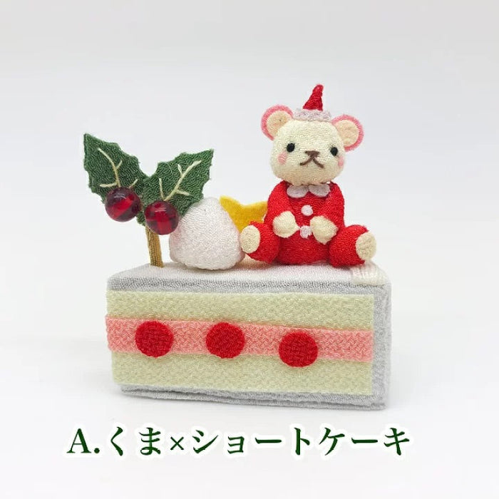つまみ細工 -クリスマス ショートケーキ-